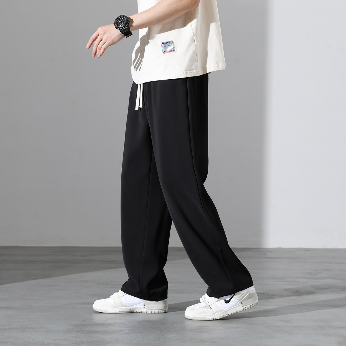 高转化休闲裤子男直筒裤宽松拖地裤垂感小西裤A155-XK21-TP50,男装休闲裤,电商A155