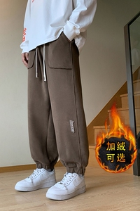 冬季新款加绒加厚大码休闲卫裤德绒潮流休闲裤子A155-JYFK01-TP58图片