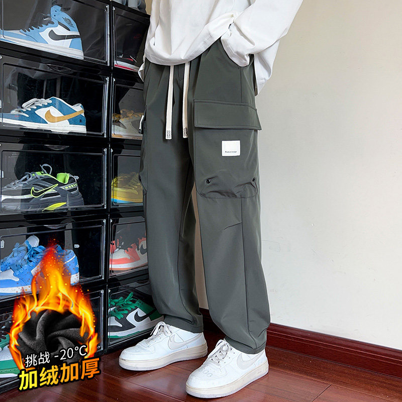 工装裤男秋冬宽松束脚休闲裤男生长裤子 A155-DDK25-TP45 加绒P53图片