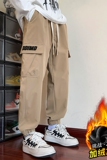 工装裤男秋冬加绒多口袋休闲长裤子男潮A155-DDK24-TP48加绒P56，男装休闲裤，电商A155