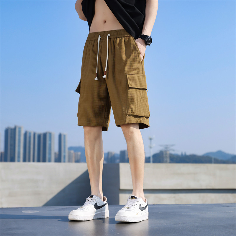 2024夏天休闲短裤男生夏季薄款冰丝中裤五分裤子A155-YGK03-TP41,男装休闲裤,电商A155