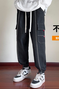 男士工装牛仔裤青少年运动休闲裤潮流宽松束脚裤A155-DDK23-TP56图片