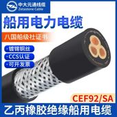中大元 通铜丝屏蔽船用电缆镀锡铜单芯多芯电缆