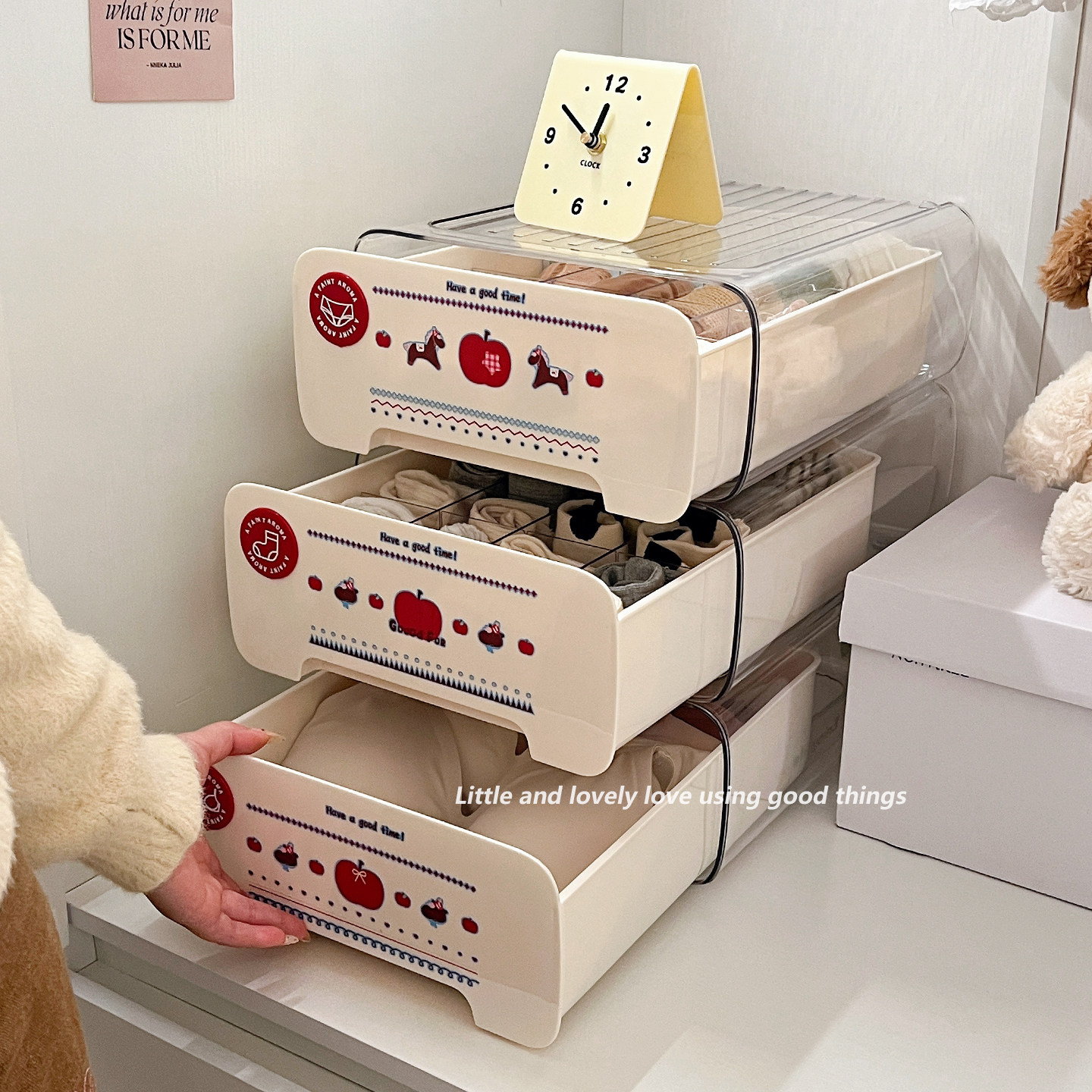 内衣内裤收纳盒整理三合一神器家用衣柜袜子贴身衣物抽屉分隔储物,收纳整理,内衣收纳盒,淘宝优惠券,粉丝福利购,淘宝优惠卷