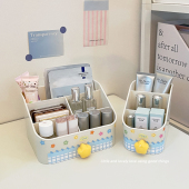 桌面收纳盒口红香水化妆品分格整理宿舍梳妆台小杂物护肤品置物架