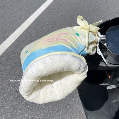 电动车冬季保暖防寒手套可爱加厚防水电瓶车摩托车挡风护手车把套