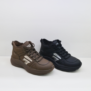 冰洁女鞋2025冬季新款加绒保暖厚底侧拉链高帮休闲运动鞋786-52-3