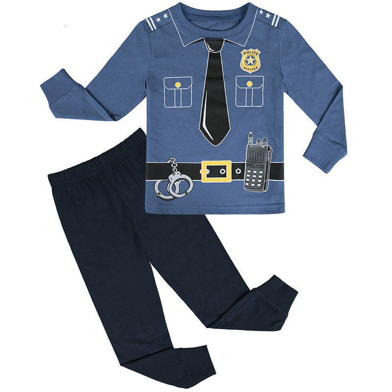 儿童睡衣套装春秋季宝宝家居服中小童职业体验服cos警察扮演服