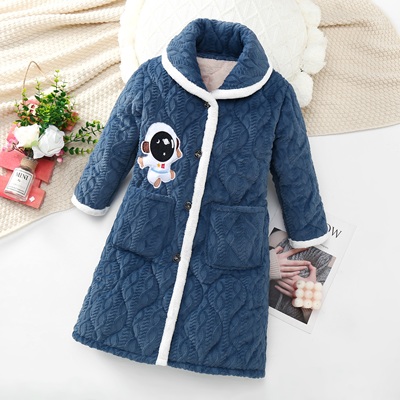 冬季儿童睡衣睡袍三层加厚