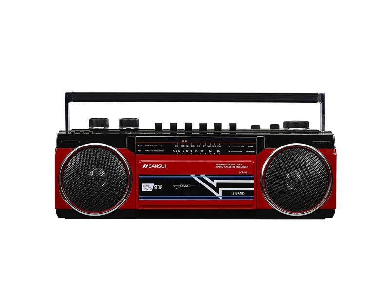 日本直邮 山水 SCR-B2 磁带卡带机收音机 蓝牙U盘SD卡播放 复古