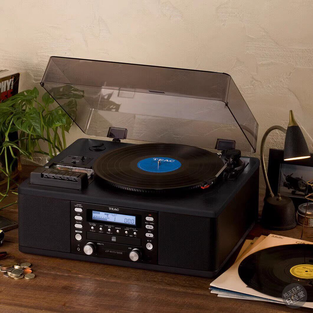 日本代购TEAC LP-R550USB 黑胶唱片机磁带CD录音多功能一体机