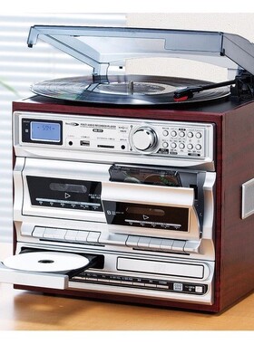 日本Bearmax 多功能收录音黑胶/SD/CD磁带USB一体机播放器MA-811