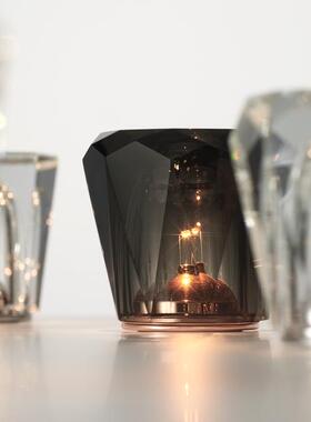 日本代购ambien Xtal水晶玻璃钻石切割LED小夜灯/黑金限量氛围灯
