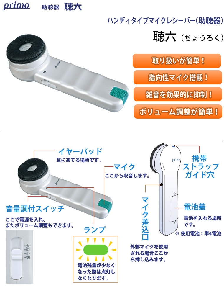 日本普里莫原声耳背助听老人无线充电式助听机免调试声音旷音器