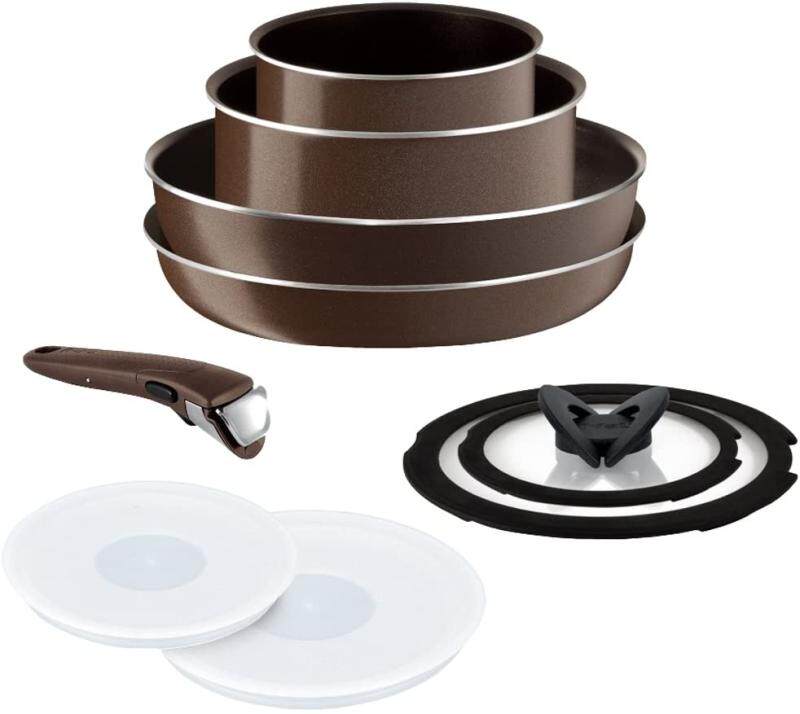 日本原装T-fal特福Tefal红点4层套锅平底煎炒少油烟燃气灶不粘锅