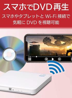 日本代购Logitec 5GWiFi连接便携式移动DVD播放刻录机安卓IOS苹果