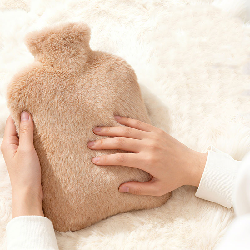 毛绒热水袋加厚注水暖水袋被窝好用热敷灌水暖宝宝暖手袋套暖手宝