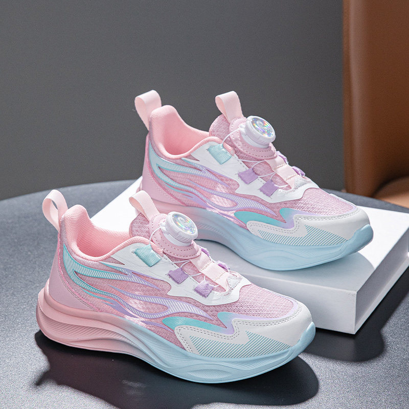 CEO ABC女童鞋2026新款夏季单网儿童透气纽扣运动鞋小女孩跑步鞋图片