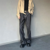 RuleByMe手缝针13盎司原牛A字直筒廓形646微喇固色牛仔裤 垂感长裤