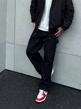 RULE BY ME 美式街头vibe风伐木做旧长裤男女宽松直筒休闲工装裤