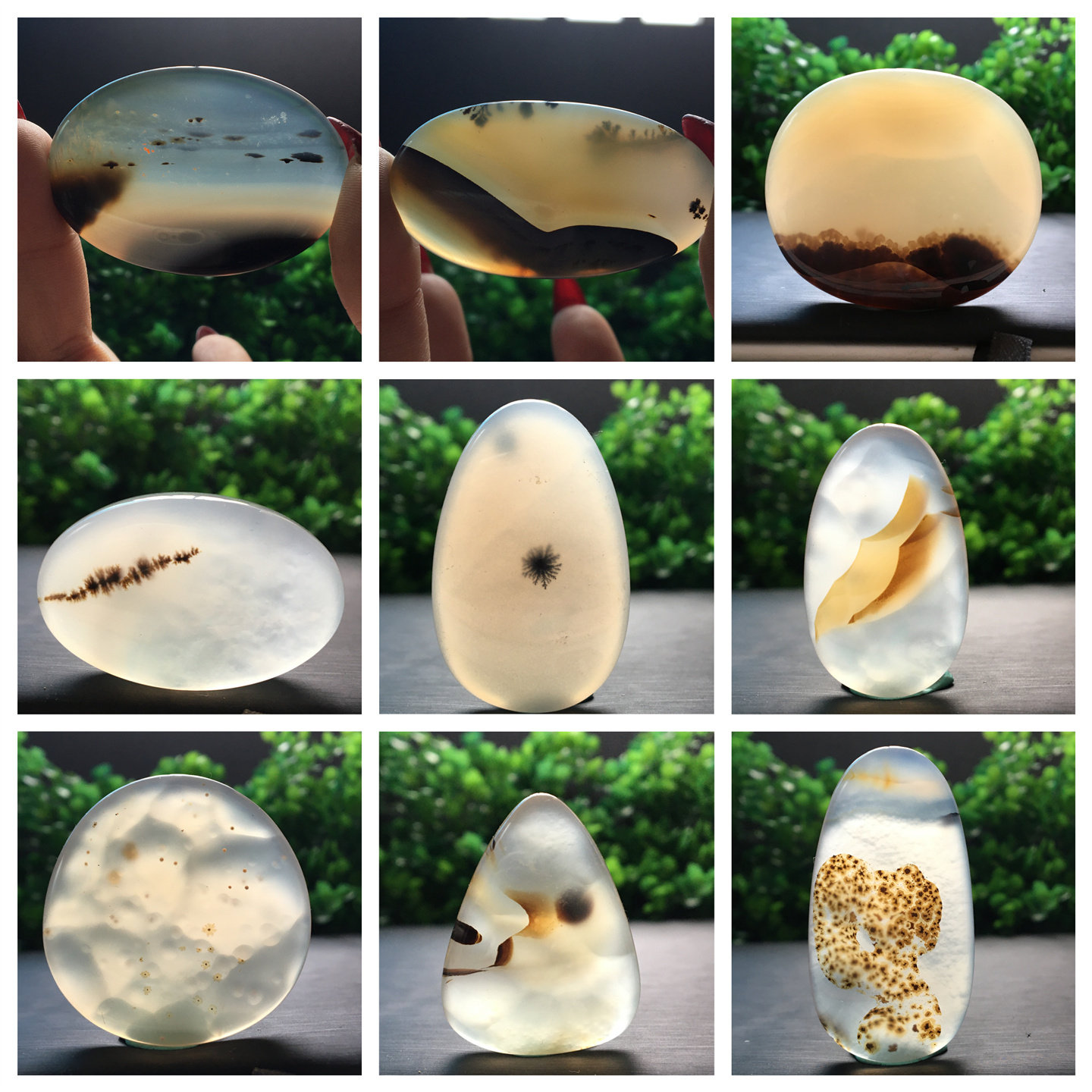 马料海洋玉髓吊坠方牌风景奇石草花玛瑙摆件一景一物精品像形包t1