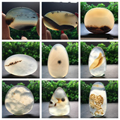 马料海洋玉髓吊坠方牌风景奇石草花玛瑙摆件一景一物精品像形包t1