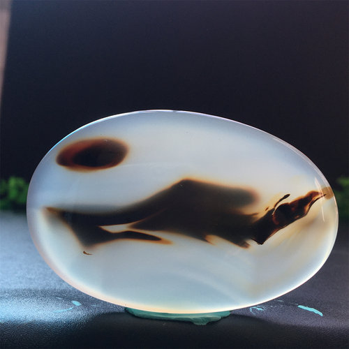 马料海洋玉髓风景方牌吊坠