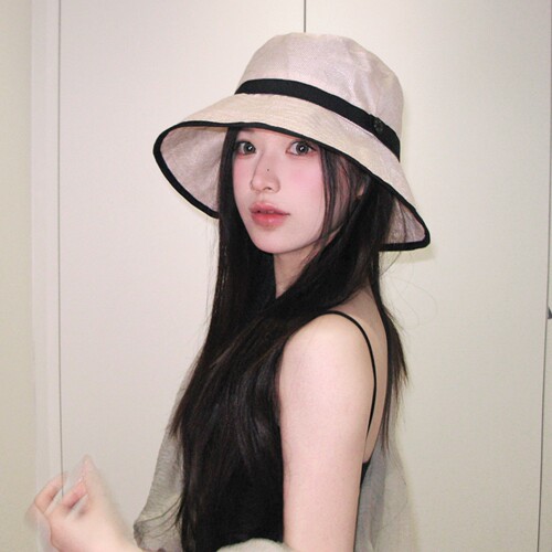 陈哈哈懒懒夏日~出口日系棉麻感遮阳渔夫帽女2026夏户外防晒透气
