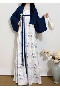 迎夏|汉元素新中式汉服连衣裙女2026新款白色碎花吊带裙日常长裙
