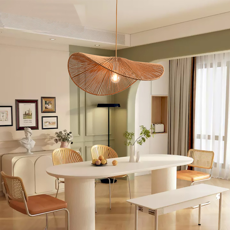 侘寂风麻绳吊灯简约创意卧室客厅灯手工编织日式复古民宿餐厅灯具,家装灯饰光源,酒店/宴会厅/餐饮吊灯,淘宝优惠券,粉丝福利购,淘宝优惠卷