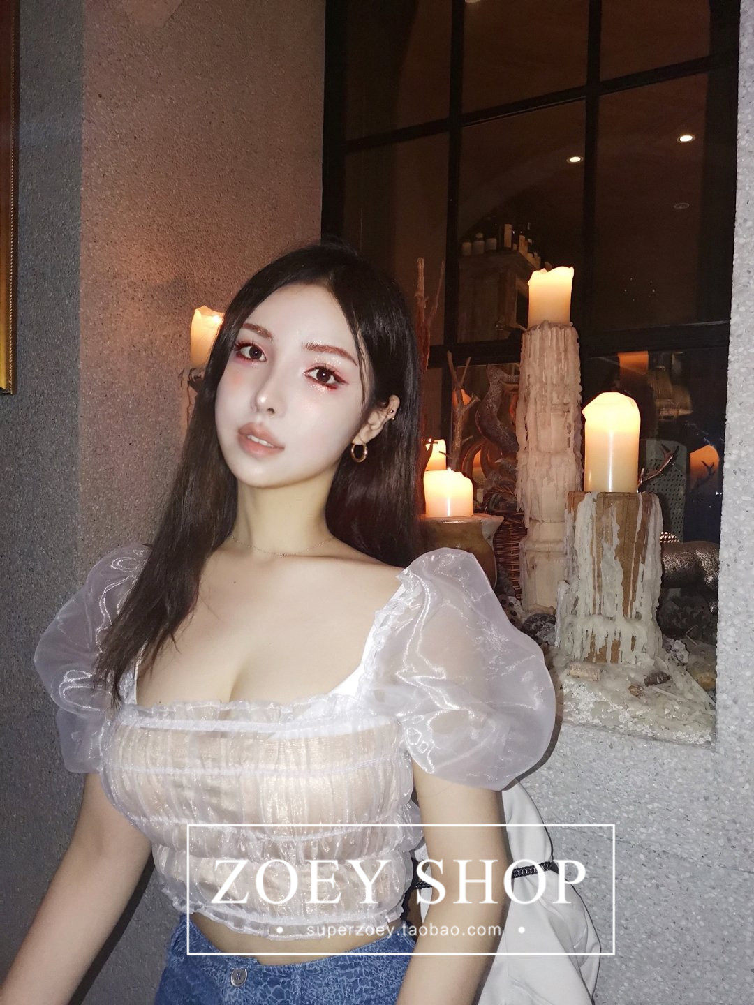 夏季新款方領泡泡袖宮廷風短上衣在類目 女裝/女士精品, 蕾絲衫/雪紡衫中 - 來自Buy2taobao.com提供專業的淘寶代購服務