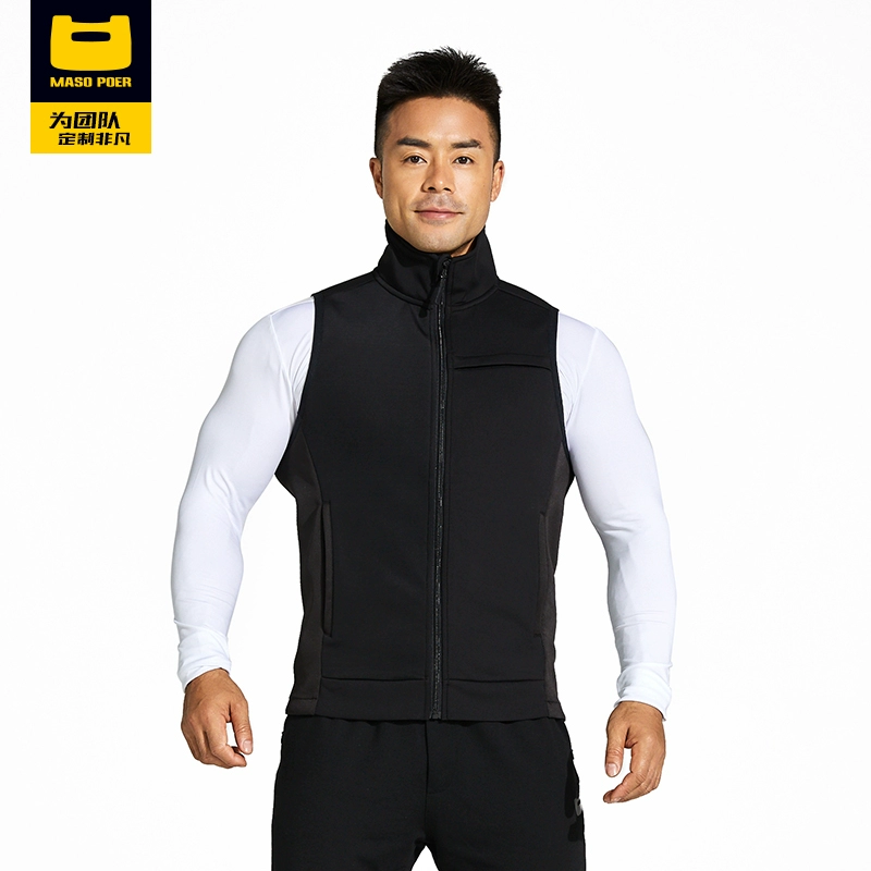 Masobel mới tập thể thao vest vest thể dục nam ấm vest không tay áo khoác thể dục đồng phục tùy chỉnh - Áo thể thao