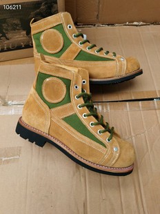 65式91夏跳伞靴圆头短脸工装靴固特异上线户外徒步登山靴牛皮膛底