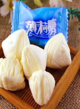 亚客传统老式薄荷糖清凉白薄荷润喉清爽怀旧休闲年货零食喜糖果