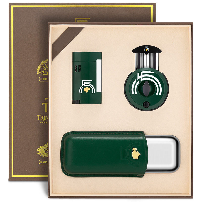 正品高希霸雪茄剪刀打火机不锈钢便携防风打火机保湿盒雪茄套装