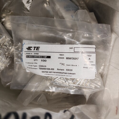 TE连接器SIBAS冷压公针CDM-0.5泰科10A镀银针T2020001005-000现货