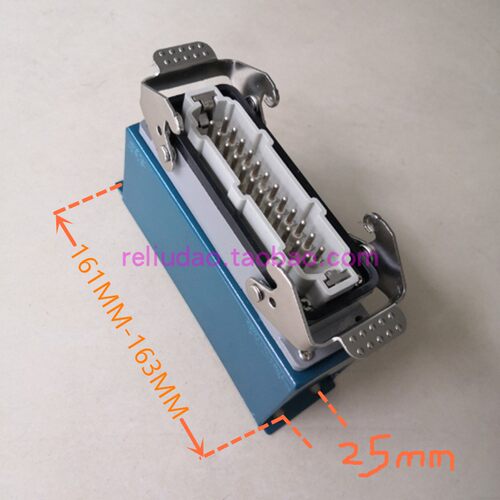热流道接线盒JXH-16P/24P 连接器 HE-024-M双扣蓝色铁盒 25*161MM