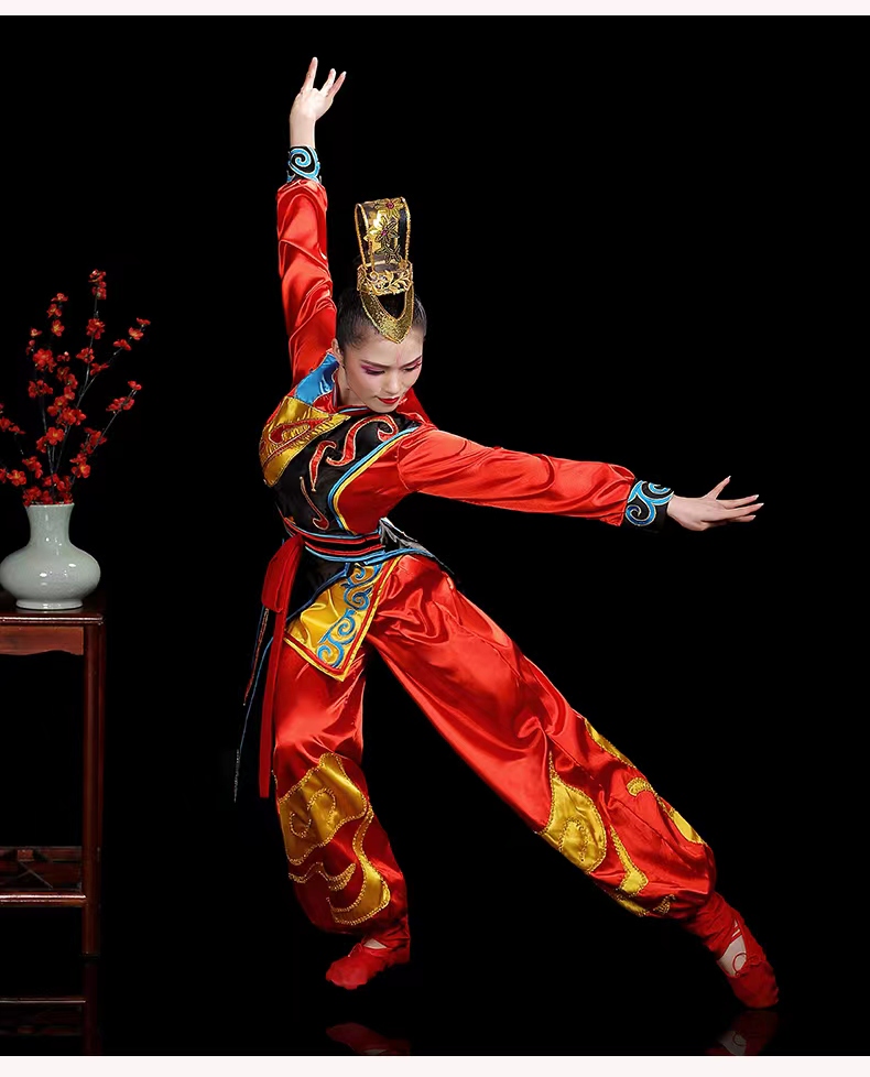 打鼓舞演出服中国风舞龙狮图片