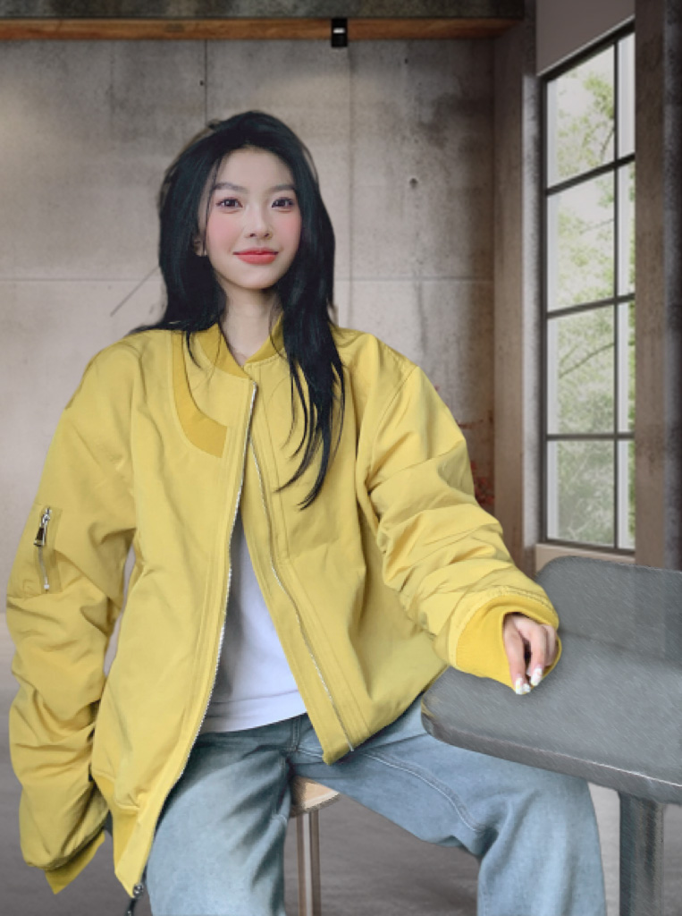 美式飞行员夹克夹棉服薄款加厚棒球服外套男女秋冬季宽松大码情侣