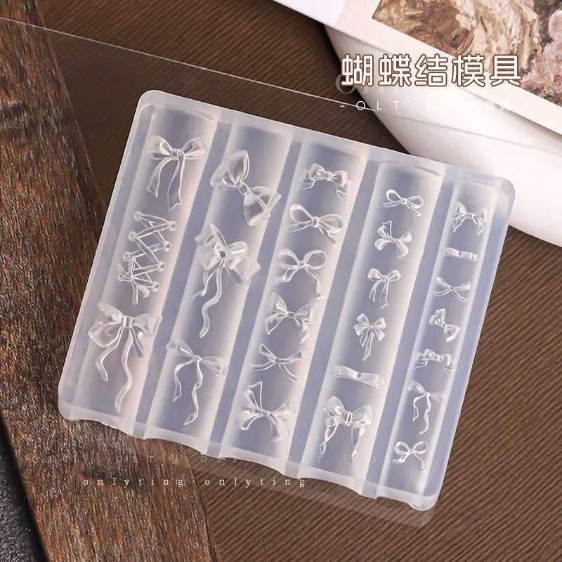 高透蝴蝶结模具3D立体美甲装饰