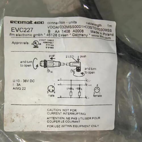 易福门EVC227数据连接线3芯易福门公母连接器7咨询维修