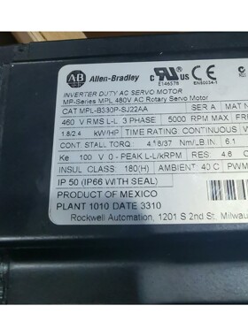 AB伺服电机MPLB330PSJ22AA拆机实拍成色漂咨询维修咨询维修