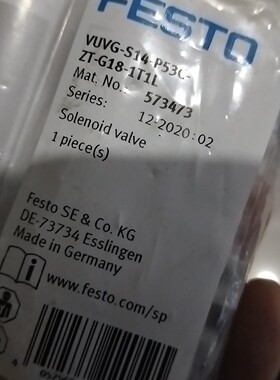 FESTO费斯托电磁阀 573473 VUVGS14P5咨询维修