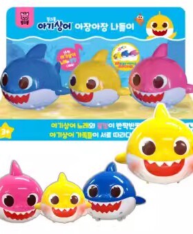 鲨鱼宝宝家族磁力行走灯光音乐小公仔现货babyshark早教益智玩具
