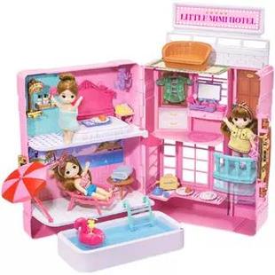 mimiworld行李箱酒店娃娃别墅城堡儿童仿真过家家手提包玩具娃娃