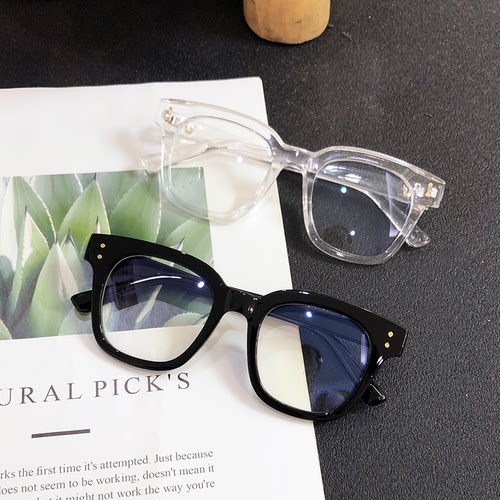 黑框大框平光镜防蓝光素颜神器潮