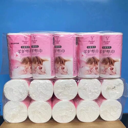 百丽长卷妇婴卫生纸家用柔韧纸6层280g2卷等纸巾无芯卷纸手纸厕纸