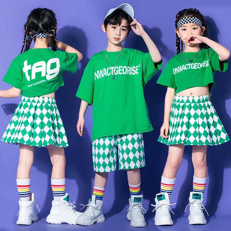 儿童演出服幼儿园班服中小学生舞蹈爵士服男女童啦啦队街舞表演服