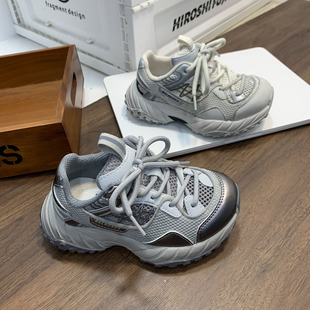 2026春夏儿童复古经典老爹鞋男女童做旧擦色运动鞋中大童透气跑鞋