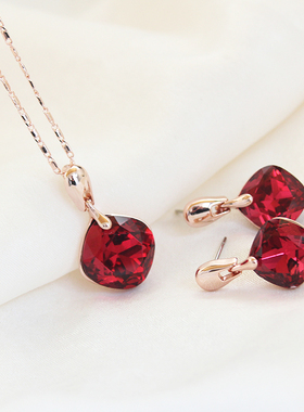 威妮华水晶合金拿出锁骨链耳环